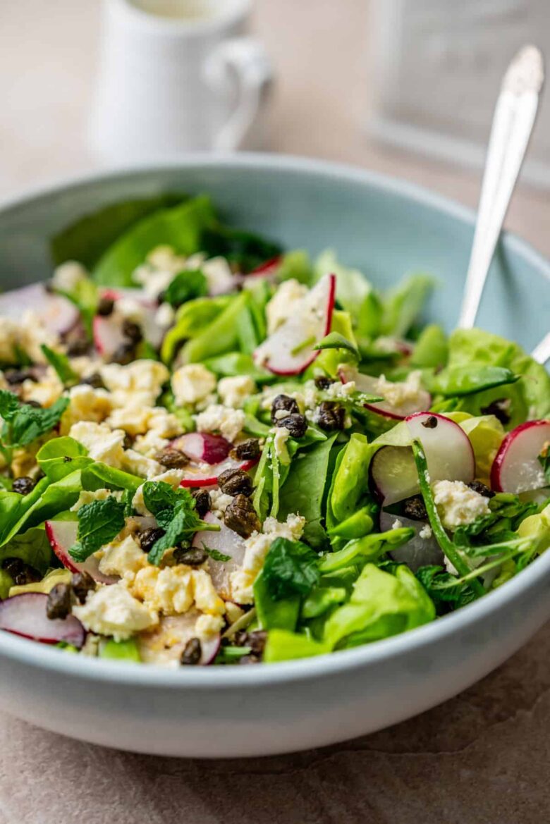 Snow Pea Radish Salad with Crispy Capers Snow Pea Radish Salad with Crispy Capers